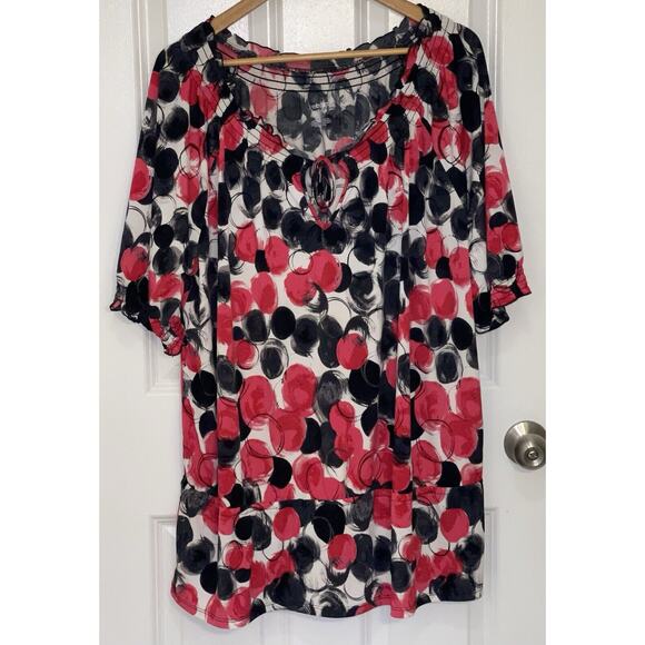 Women’s Lane Bryant Tunic Blouse Cover-Up Dropped Waist Tie Neck Plus Size 22/24 - Picture 4 of 4
